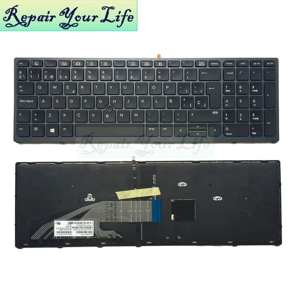 

848311-B71 Backlit Spanish Keyboard For HP ZBOOK 15 G3 17 G3 Spain Notebook keyboard with Backlight Original New with frame