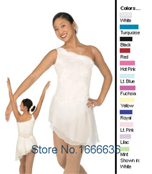 

White Figure Ice Skating Dresses Graceful New Brand Figure Skating Competition Dress DR2714