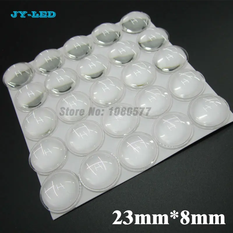 

100pcs/lot LED Lens 23mm 60 Degree semi-circle Plano-convex Optical Grade PMMA Lenses For Lens Reflector