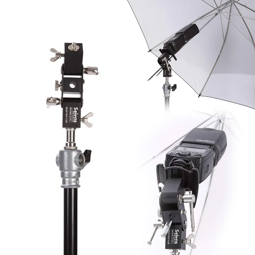 Selens SE-L012 Flash Shoe bracket Speedlite Umbrella Holder Light Stand screw mount L Bracket Fotografie Accessoires