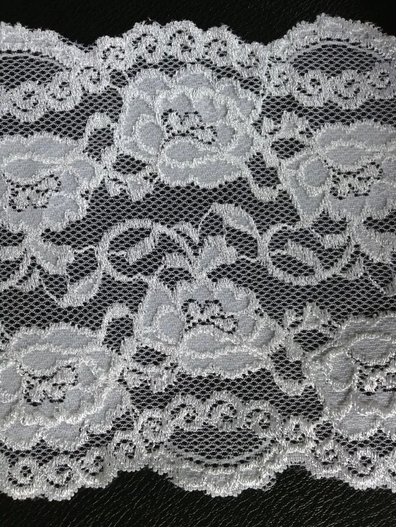 15.5cm High Quality Fashion Elastic Ivory Lace Trim,Fashion Accessories,Soft and Tender,Shining Look,XERY13820