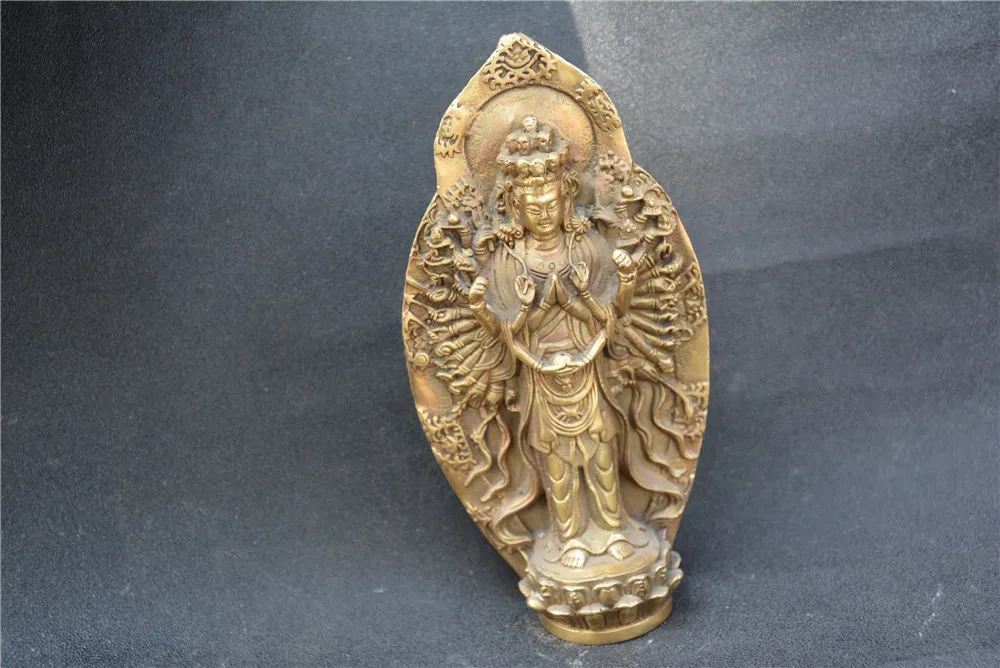 

Antique Old QingDyansty copper Tibetan Buddha statue.Handmade, Avalokitesvara, #02,Eastern civilization, Free shipping