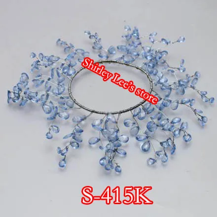 

12pcs X Blue Decorative Acrylic Beaded Candle Ring,10CM (Innder diameter) Holiday Decoration