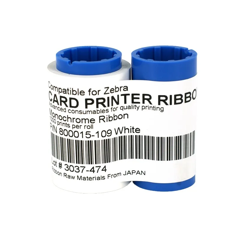 

5pcs Zebra White monochrome Ribbon 800015-109 Ink Toner consumable 1000 prints for Zebra PVC card printer P310 P330i P430i