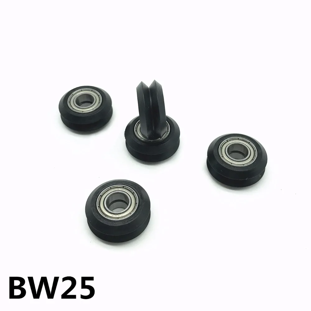 

10pcs BW25 V/W groove Openbuilds 3D printer passive wheel 20 Type track Plastic pulley Wheel 4 5 6 8 9 10 mm Free shipping