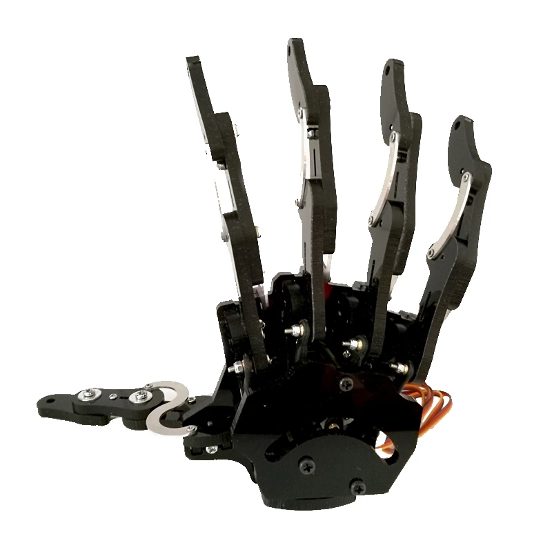 

Robot Hand Five Finger 5 Fingers Claw Palm Clamp Talon Finished Mini Bionic Hand Assembled Robotic Gripper DIY Maker Kit Toy