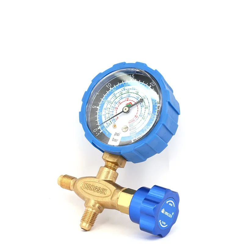 Pure copper refrigerant pressure gauge R134a/R410/R32/R22/R407C air conditioning and fluoride table Low/high pressure