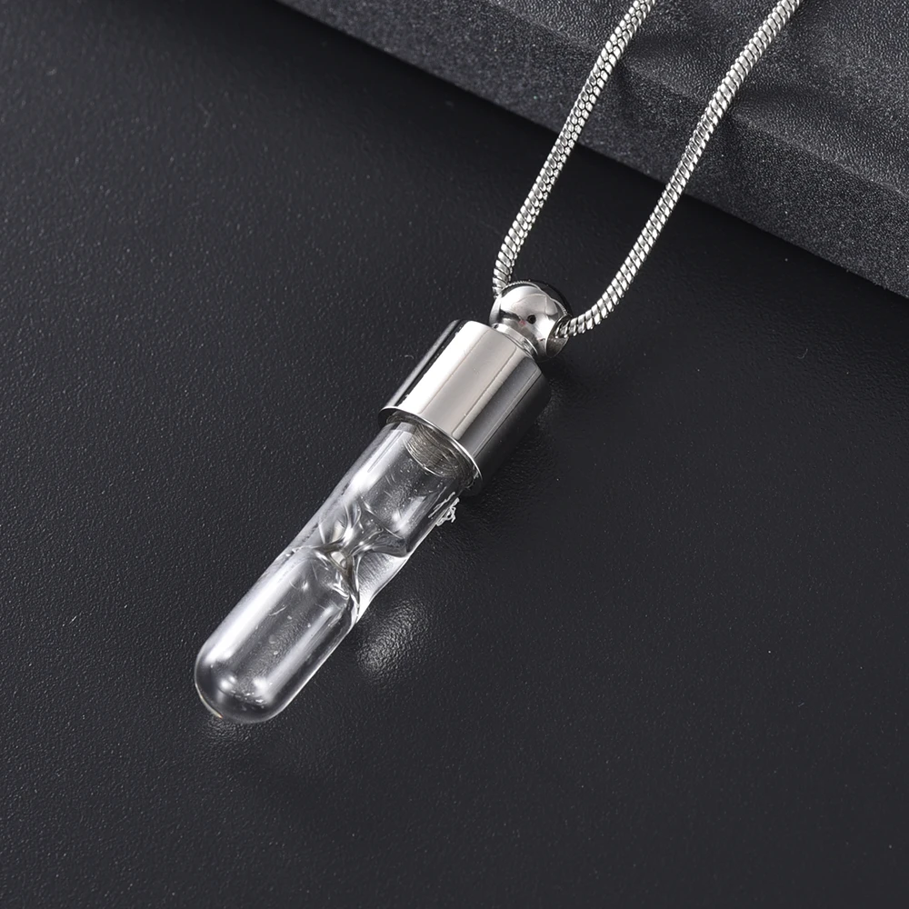 Hourglass Cremation Pendant Jewelry Stainless Steel Keepaske Jewelry Memorial Urn Necklace for Ashes Holder