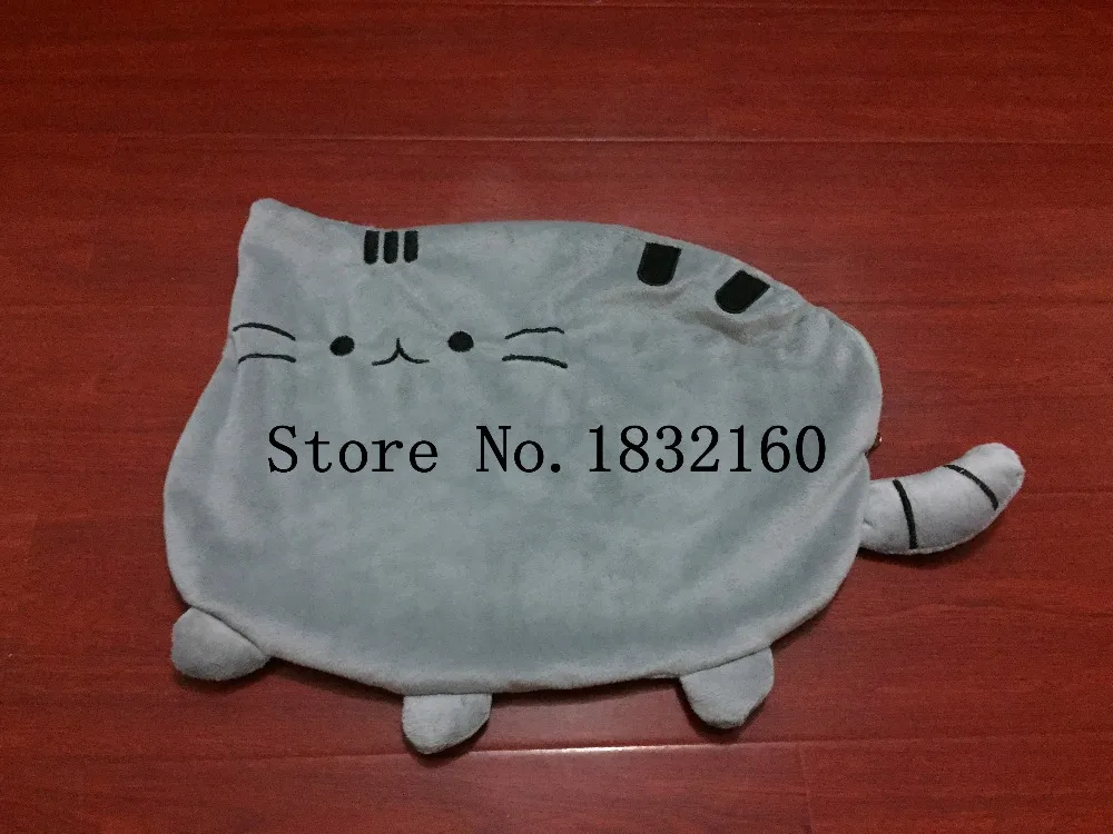 Almohada de gato Kawaii de 40x30cm con cremallera, sin piel de algodón PP, galletas, muñeco de Peluche, funda de cojín grande, regalo