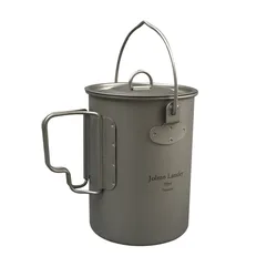 Jolmo Lander Titanium Pot with Bail Handle Outdoor Ultralight Folding Pot 900ml