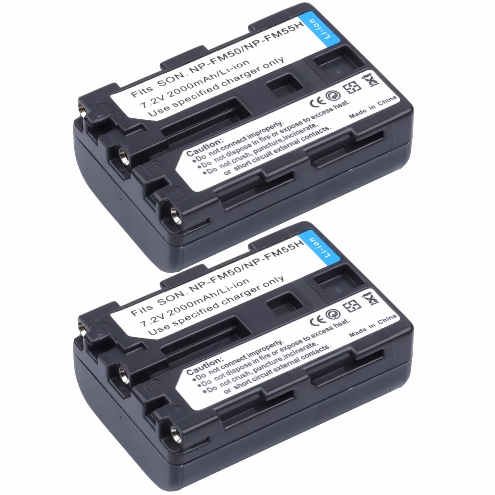 2PCS PROBTY NP-FM50 NP-FM55H NP FM50 FM55h Battery for Sony HC1 TRV280 TRV350 TRV250 TRV19 TRV22 TRV27 TRV33 TRV460 TRV140 TRV17