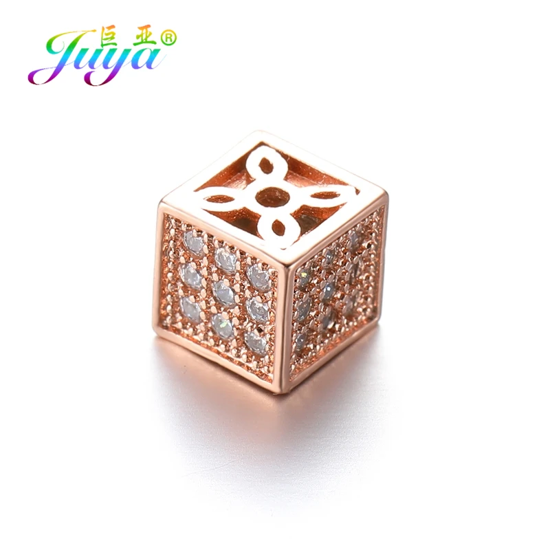 Juya DIY Beadwork Jewelry Decoration Charm Beads 6mm 8mm Square Beads For Handmade Women Men Bracelets Earrings Jewelry Making