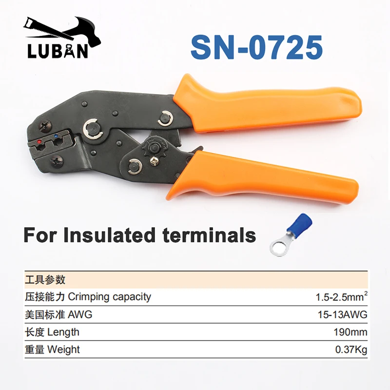 LUBAN SN-01C SN-02C SN-0725 MINI EUROP Phong Cách Dụng Cụ Đóng Đnh Uốn Kìm 0.25-2.5mm2 Nhiều Công Cụ Dụng Cụ Tay