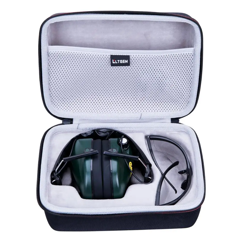 

LTGEM Carrying Hard Case for Caldwell E-Max Low Profile Electronic 23 NRR Hearing Protection Earmuffs With Shooting Glasses