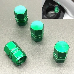 JX-LCLYL 4pcs Universal Aluminum Car Wheel Tire Tyre Valve Air Stem Cap Cover Green