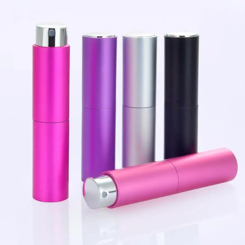 8 ML Mini Portable Aluminum Refillable Perfume Bottle With Spray, Empty Cosmetic Packaging Container lin3271