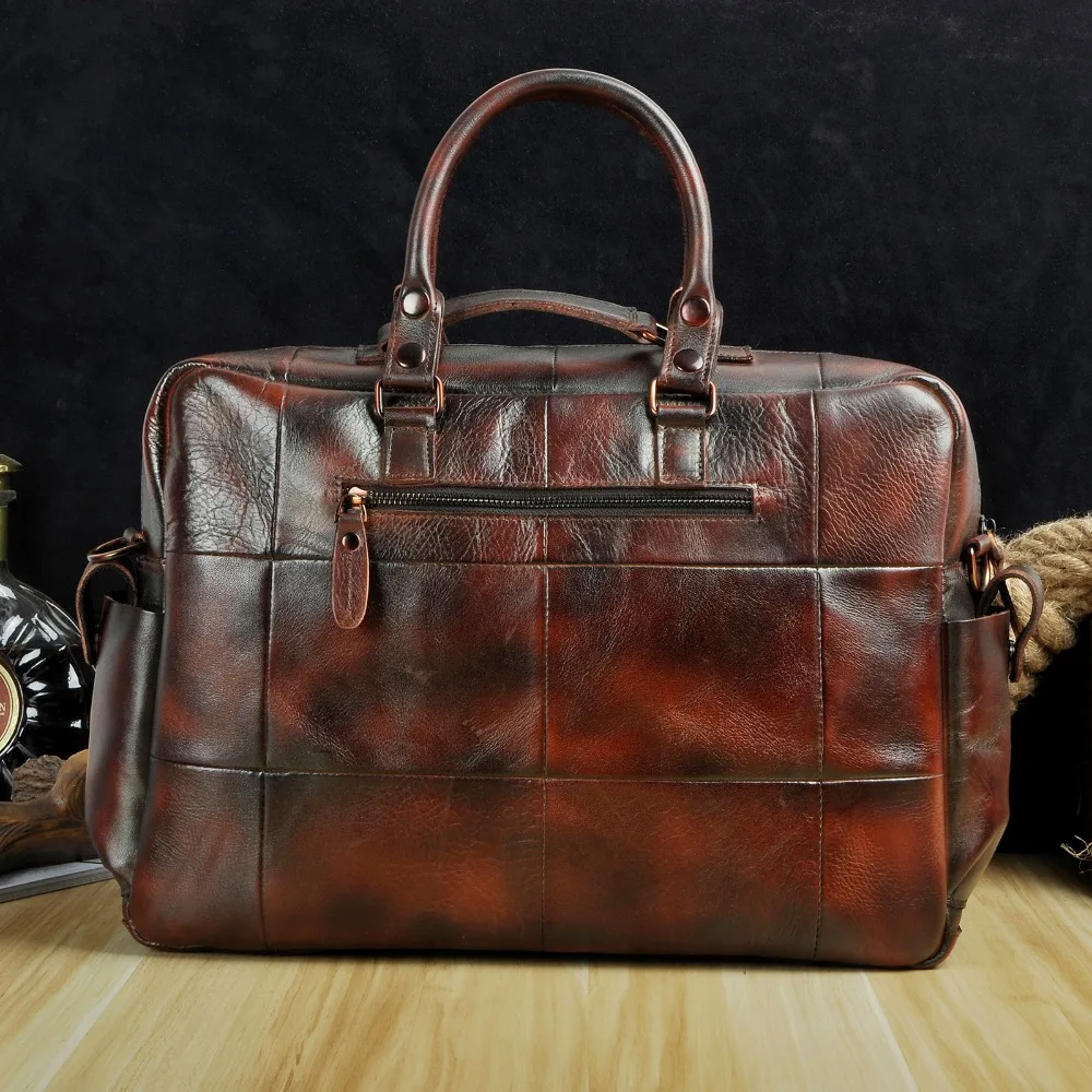 Quality Crazy Horse leather Handbag Business Briefcase Commercia Document Laptop Case For Men Male Attache Portfolio Bag 3061