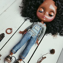 ICY DBS Blyth Doll Afro Curly Hair JOINT Body Super Black Skin 1/6 BJD Neo Ob24 Anime Girl