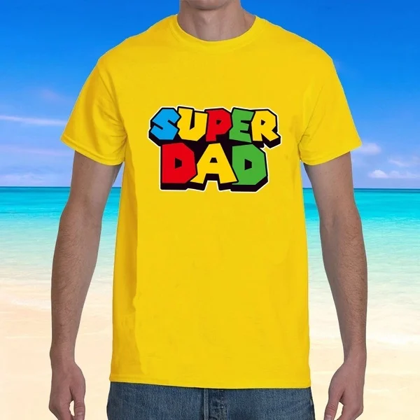 T-Shirt sunfiz YF Super Dad T-Shirt da uomo Super mamma regalo per la festa del papà per papà T-Shirt da uomo T-Shirt in cotone 100%