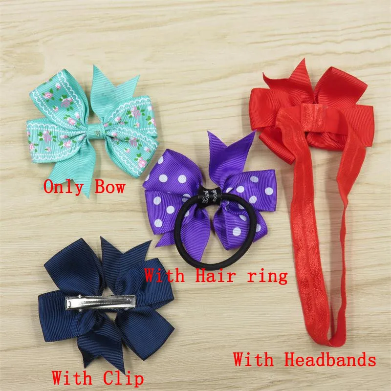 1PCS  Novelty Bow tie Print Elastic Hair Bands Girls Ribbon Bows Girls Hair Ring Tie Rope Hair Accessories Best Holiday Gifts