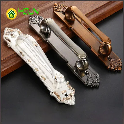 Archaize copper surface install door handle European restore ancient big chest handle Chinese sliding door wood door handle