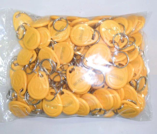 100pcs 125KHz TK4100 keyfobs RFID Tag Key Ring Proximity Token Access 10 Colors for RFID Tags Access control