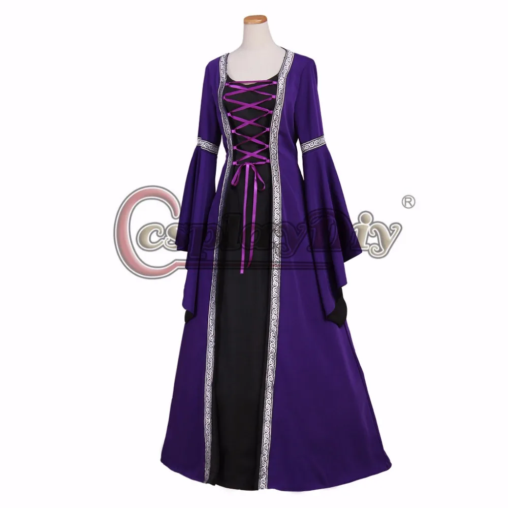 Trưởng Thành Của Áo Cosplay Vintage Thời Trung Cổ Nữ Tím Tự Làm Áo Cosplay Cho Halloween Carnival Đảng