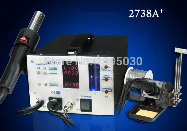 

110V/220V 2738A+ ESD Safe 3-in-1 Lead Free Soldering Station Repairing System Repair Rework Station