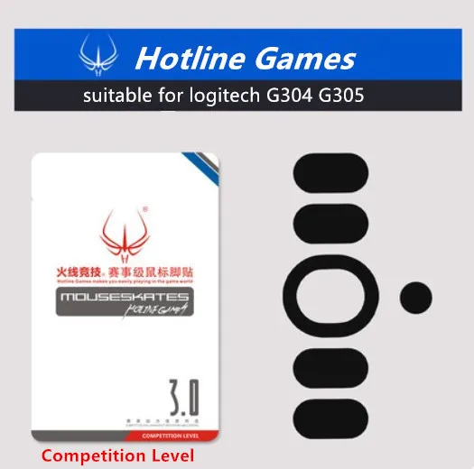 1 pack Hotline Games Competition level mouse skates mouse feet for logitech G304/G305 FTPE mouse glides with free tweezers