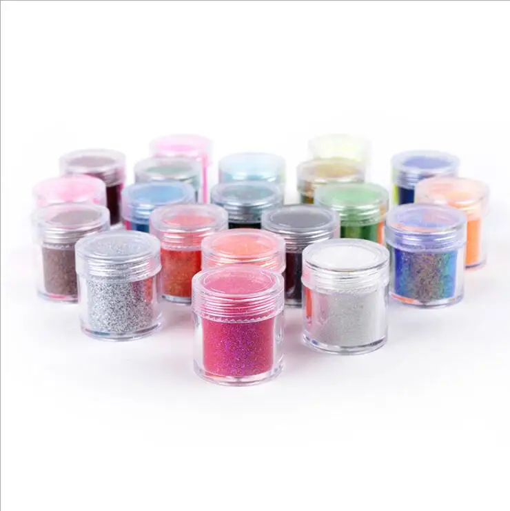 1 doos willekeurige kleur 10g Shining Nail Glitter Poeder Nail Art Dust Tips Nail Art Decoratie voor nagellak