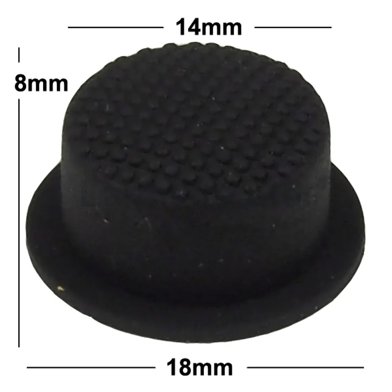 18mm(D) x 8mm(H) Silicone Tailcaps for LED Flashlight - Black (10PCS)