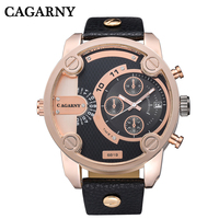 Watch Men Luxury Brand Famous Cagarny Mens Quartz Watches Casual Sports Wristwatches Leather Strap Military Relogio Masculino