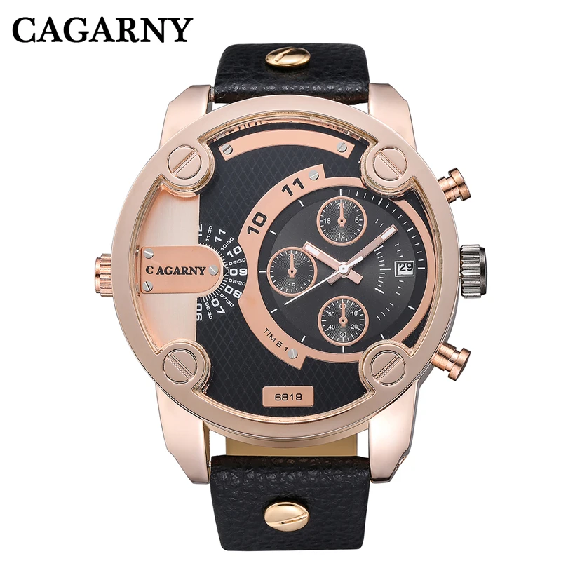 Watch Men Luxury Brand Famous Cagarny Mens Quartz Watches Casual Sports Wristwatches Leather Strap Military Relogio Masculino