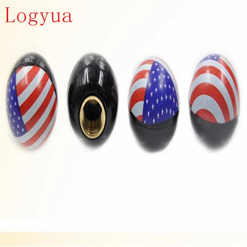 Car Style USA Flag Ball Tire Air Valve Cap Tyre Wheel Dust Stems Caps For America Flags Car Truck Motorcycle Bike 40pcs = 10 set