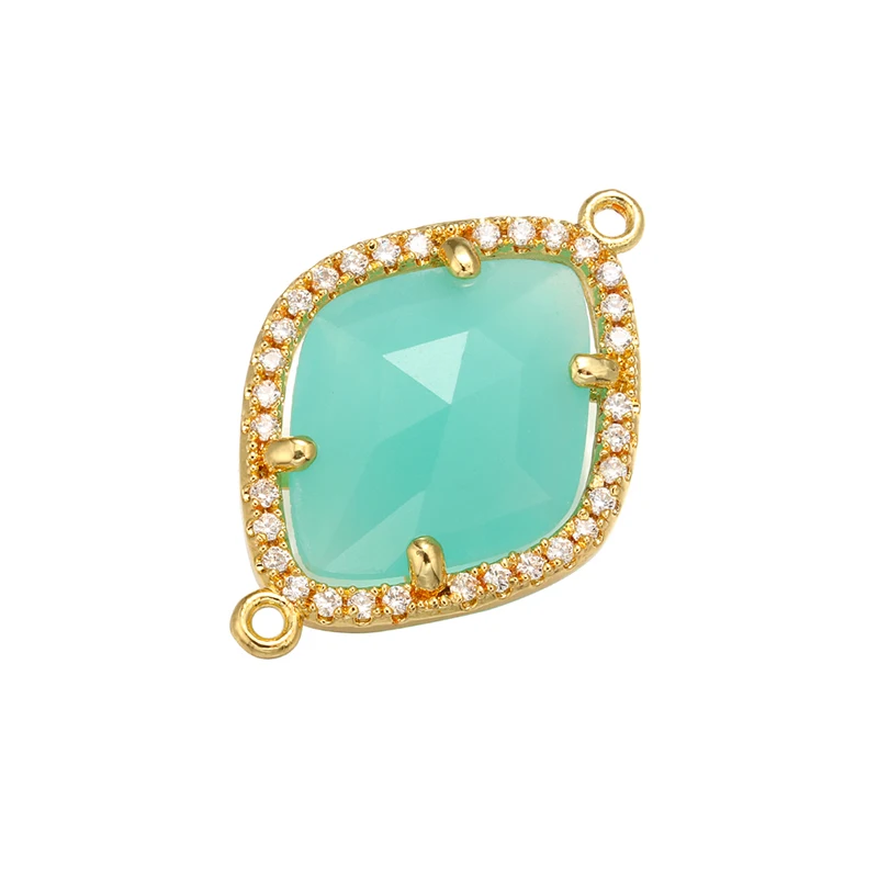 ZHUKOU High quality fashion 18x25mm crystal connector for handmade earring and necklace jewelry accessories model: VS383