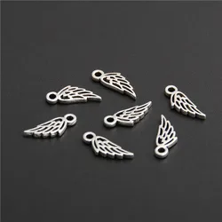 100pcs Silver Color Angel's Wings Pendant Women Jewelry Fantasy Charms Pendant & Necklaces Pendant For Jewelry Accessories A2752