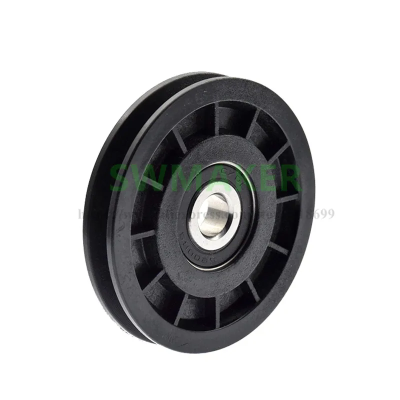 1pcs 10*66*11cm elevator accessory pulley, 6200 bearing wheel, 4mm wire rope guide wheel, rolling wheel, nylon wheel