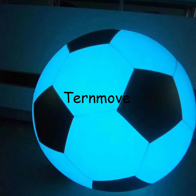 Grande inflável futebol jogando balão luz tocando mudança de cor led brilhante futebol zygote bola pvc céu balões