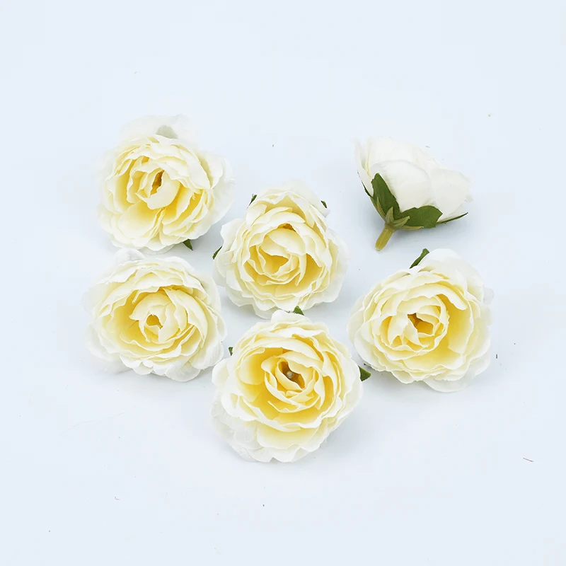 5 szt. 4CM Jedwabne Retro Róże Główki do Wazonu Walentynki Dekoracja Ślubna Samochód Dom Sztuczne Kwiaty Florystyka Ściana DIY Prezenty Broszka — zdjęcie 7
