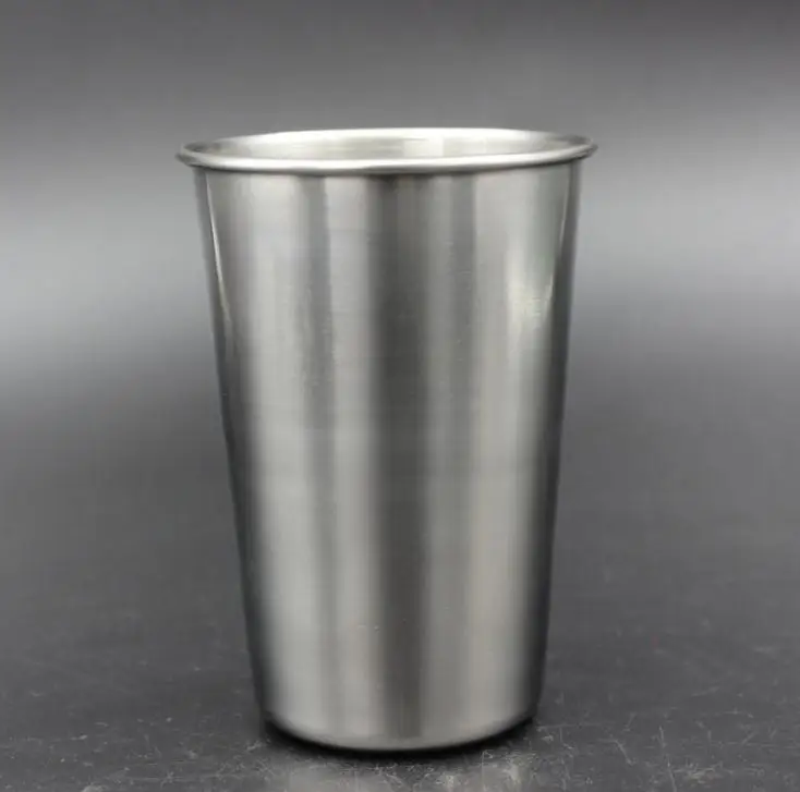 100pcs/lot 500ML Stainless Steel Cups 16oz Tumbler Pint Glasses Metal Cups Hand Beer Cup Drinking Accessories SN1321