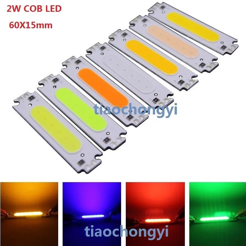 

10pcs 2W 12V white red green Blue COB High power LED stripe LED light Emitting Diode