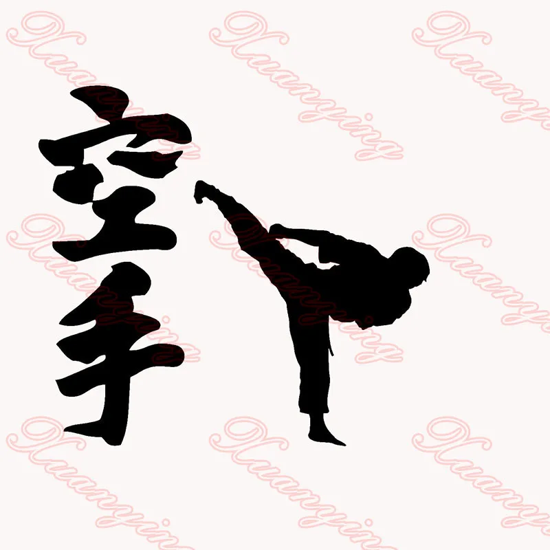 2X 2017 hot car-styling  Karate Chinese Kung Fu Car Sticker For Cars Door Side Truck Window Rear Windshield Vinyl Decal  JDM