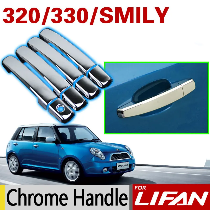 

Hot Sale For Lifan 320 Accessories 330 New Smily Chrome Door Handle 2011 2012 2013 2014 2015 Car Covers Stickers Car Styling