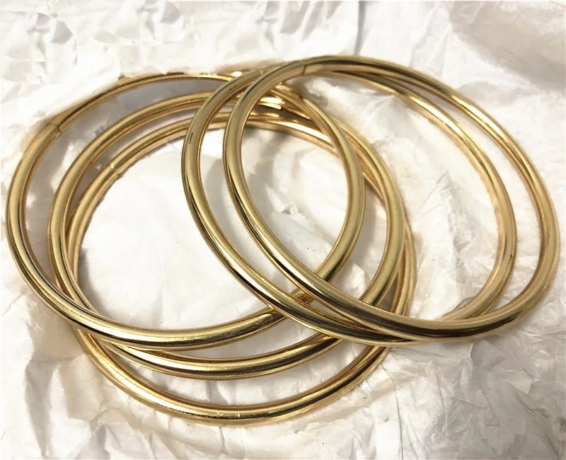 25pcs/lot Large Round O Ring 90mm GOLD Plated 5mm thickness Backpack Harness Ring DIY handmade Bag Parts  hardware Accessories