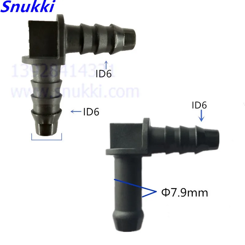 L type 90 degree plastic connector auto Fuel line quick connector adaptor douplex fittings L stype 5PCS a lot