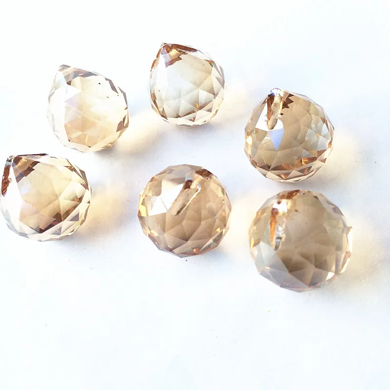 

Top 50pcs 20mm Champagne Faceted Artificial K9 Crystal Glass Balls Chandelier Parts Lighting Balls Decoration Wedding Home Party