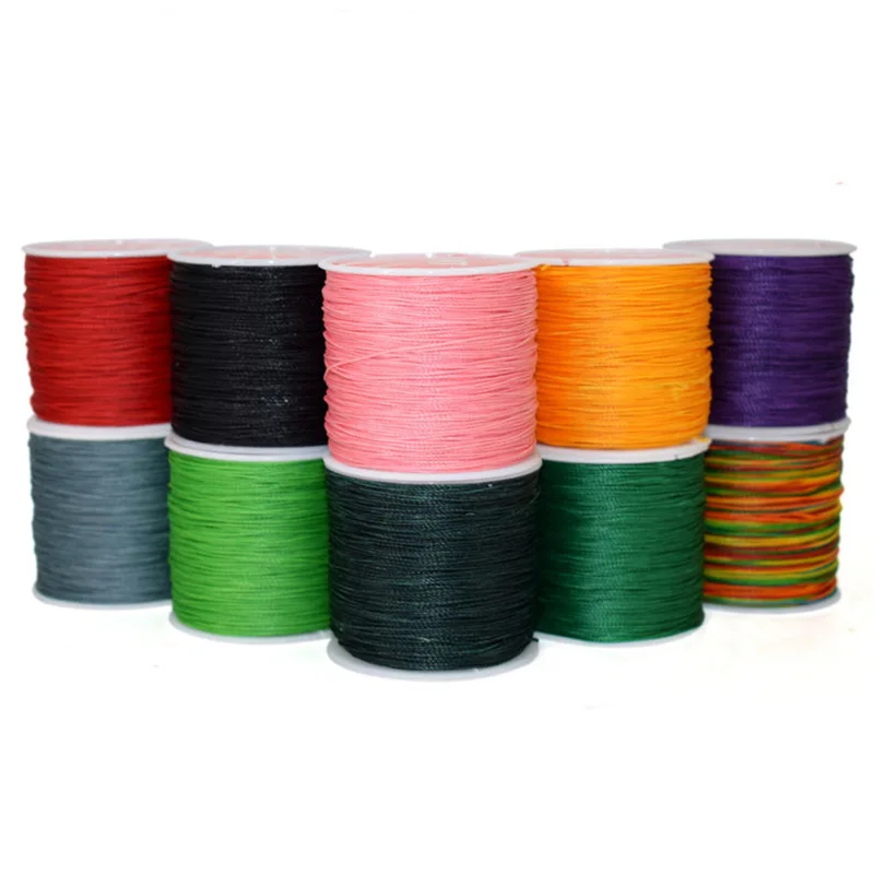 

0.45 0.5mm 0.6mm 0.7mm Waxed polyester Cord Thread String Rope Wire fit Beading Craft DIY Bracelet Necklaces Jewelry Findings