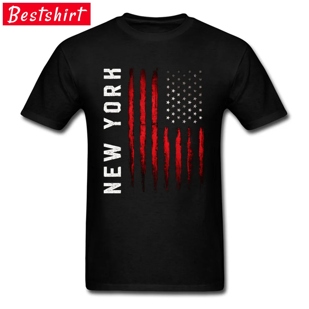 USA American Flag New York Vintage T-Shirt Autumn Comfortable T Shirt  Tshirts Slim Fit T Shirt Men