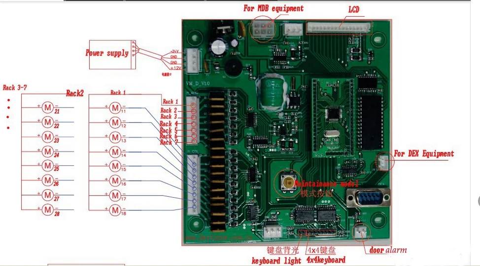 Vending Machine control board and 10 pieces spirals