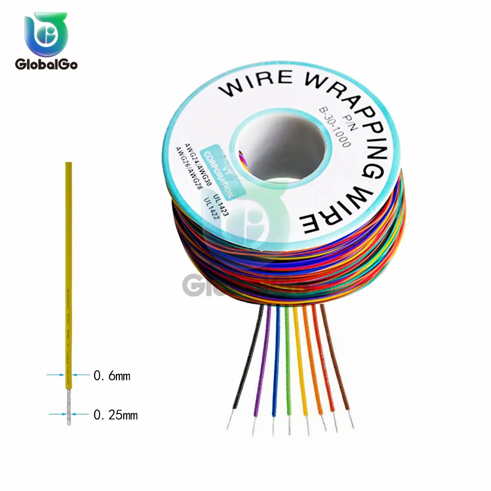 B-30-1000 280m Electronic Conductor Wire Connector 30AWG Wrapping Wire Tin Plated Copper Cable Breadboard Jumper Line